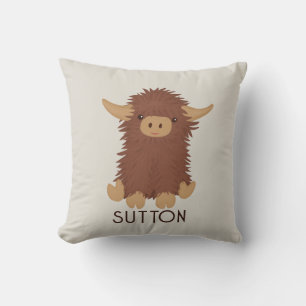 Coussin Joli, shaggy Highland vache conception personnalis