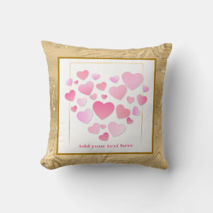 Coussin Joli Style Cœurs Roses Saint-Valentin Romantique