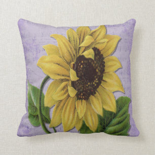 Coussin Joli tournesol sur la musique de feuille