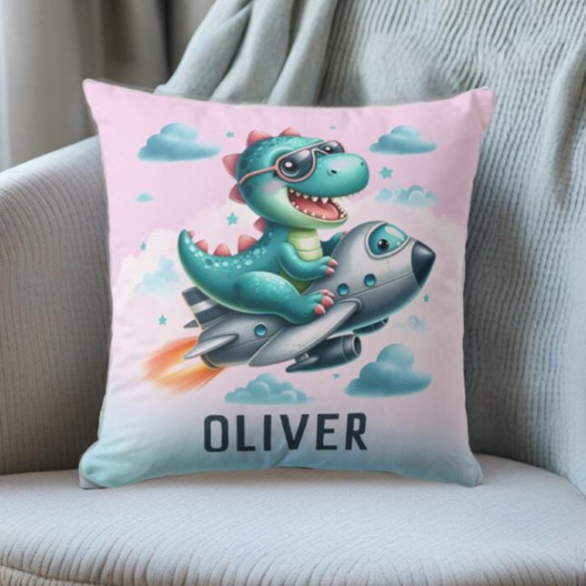 Coussin Joli Trex dinosaure avion volant (Créateur téléchargé)
