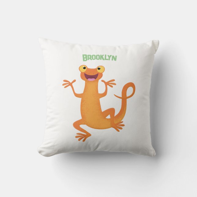 Coussin Joli triton orangé joyeux (Recto)