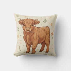 Coussin Joli Veau de Highland Fantaisiste