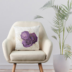Coussin Joli violet Rose Floral