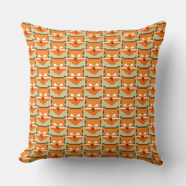 Coussin Joli visage de renard pixélisé (Recto)