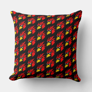 Coussin Joli visage d'oiseau pixélisé