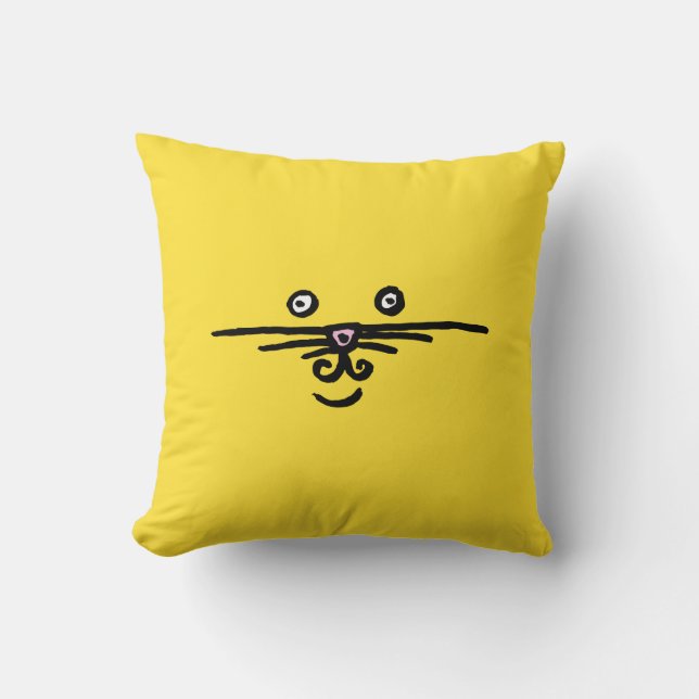 Coussin Joli visage et queue d'animal amusants et lumineux (Recto)