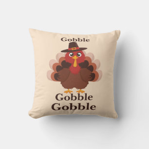 Coussin Jolie Action de grâce minimaliste drôle Gobble Din