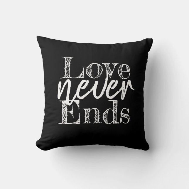 Coussin jolie AMOUR NE FINIT JAMAIS | (Recto)
