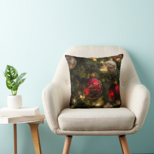 Coussin Jolie aquarelle de nounours Santa pour Noël en hiv