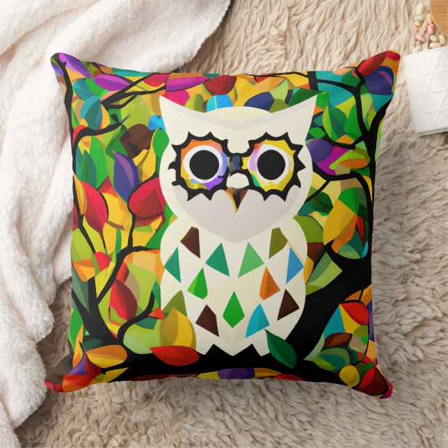 Coussin Jolie Art de Hibou Coloré  (Couverture)