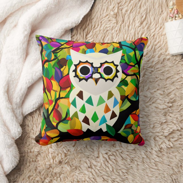 Coussin Jolie Art de Hibou Coloré  (Couverture)