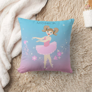Coussin Jolie Ballerina fille fête d'anniversaire