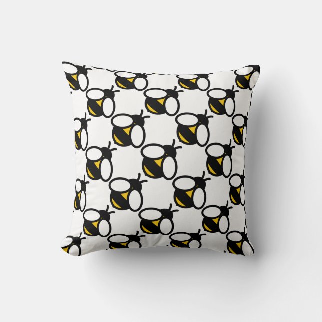 Coussin Jolie bosse bebe motif retour abeille jaune (Recto)