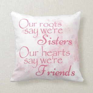 Coussin Jolie citation sur l'aquarelle florale rose pour a