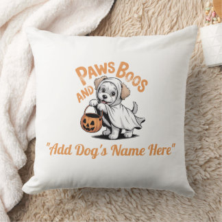 Coussin Jolie couverture de chien fantôme Halloween avec n