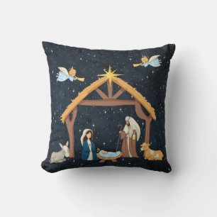 Coussin Jolie crèche de Noël