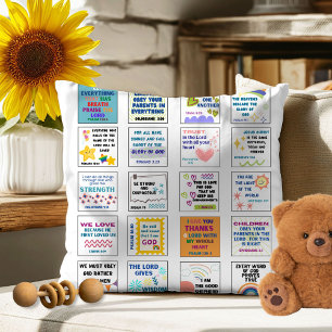 Coussin Jolie écriture enfants mémoire verset de la bible