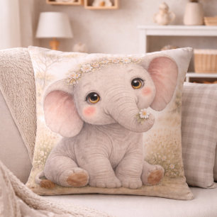 Coussin Jolie éléphant bébé Nursery Neutre