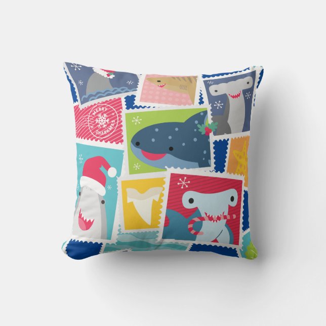 Coussin Jolie espèce de requin Noël (Recto)