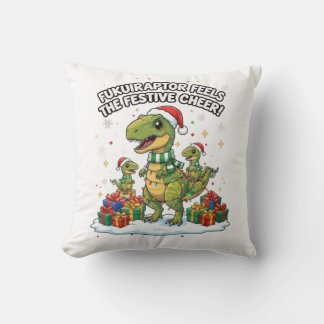 Coussin Jolie famille de Fukuiraptor pour Noël – Dino de f