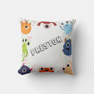 Coussin Jolie fête d'anniversaire de petit monstre pour to