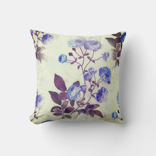 Coussin Jolie fleur violette Imprimer sur vert