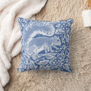 Coussin Jolie Forêt d'écureuil Bleu Flore Nature Animal