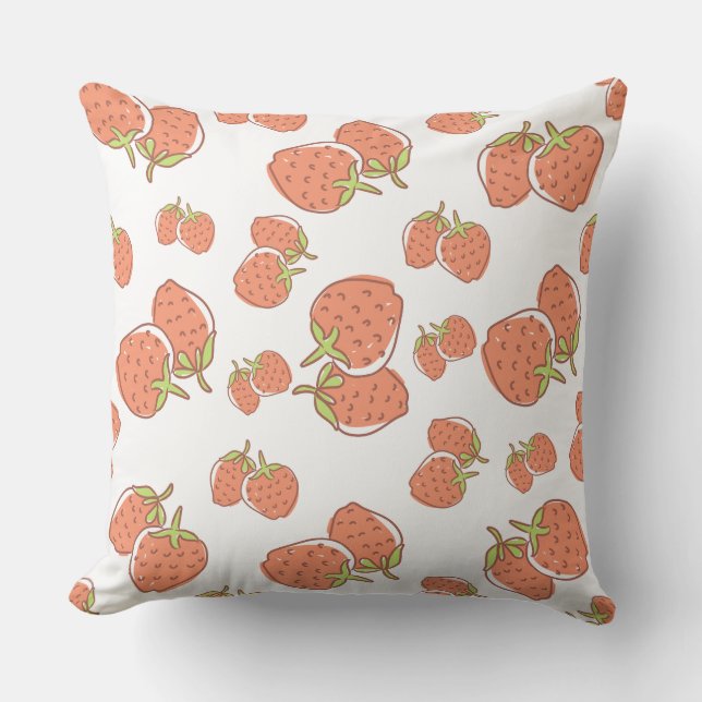 Coussin Jolie fraise classique art tendance rose (Recto)