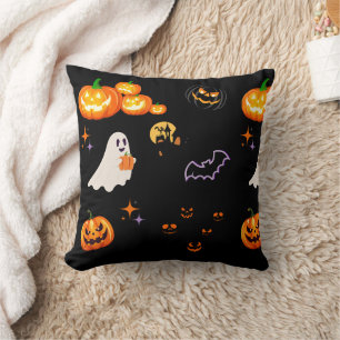 Coussin Jolie Fun Citrouille fantôme chauve-souris sorcièr