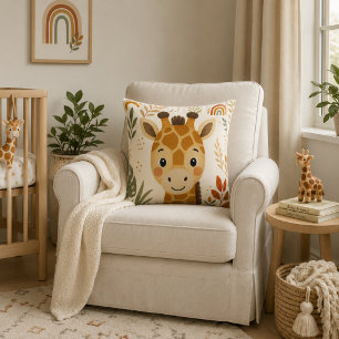 Coussin Jolie girafe de la savane pour la nurserie