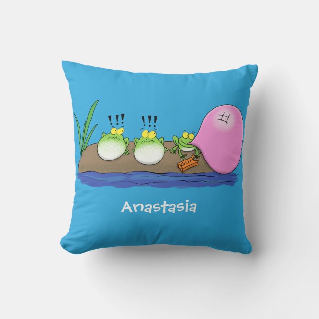 Coussin Jolie grenouilles drôles bubblegum dessin animé il (Recto)