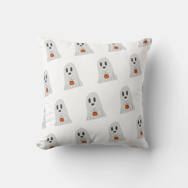 Coussin Jolie illustration de fantôme pour Halloween (Recto)
