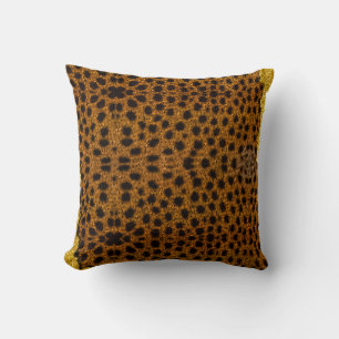 Coussin Jolie Impression Animale de Guépard en Cuir avec P