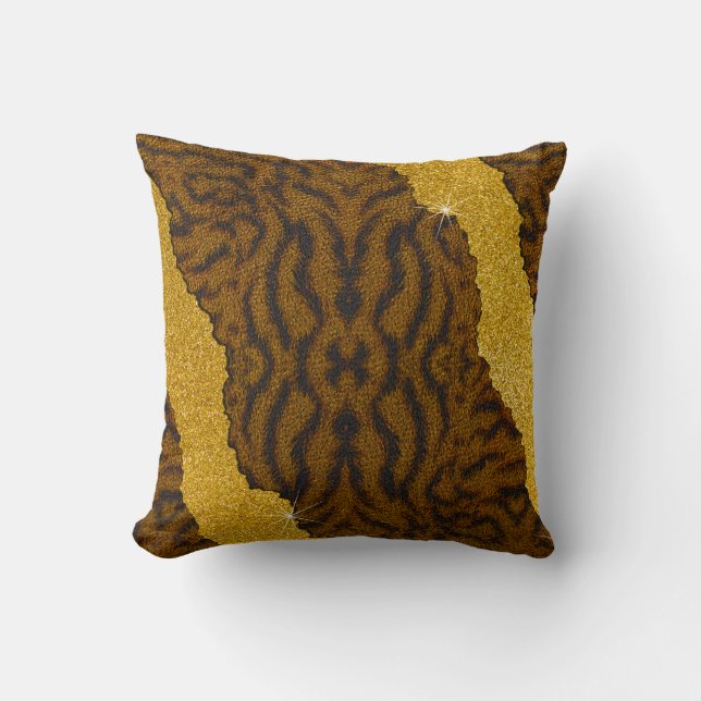 Coussin Jolie Impression de Cuir de Tigre Animaux avec Pai (Recto)