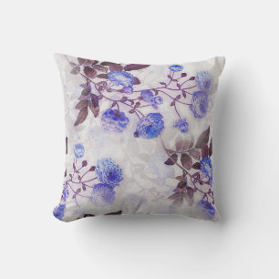 Coussin Jolie impression de fleurs violettes