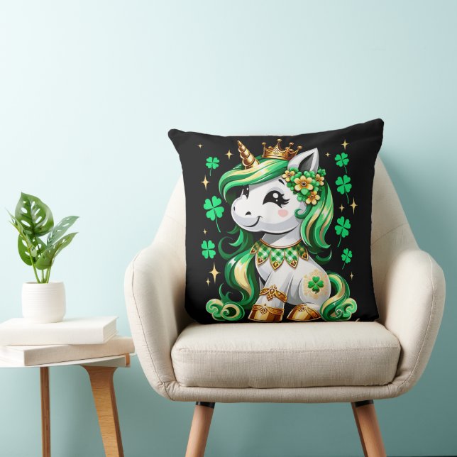 Coussin Jolie Licorne Shamrock St Patrick (Chaise)