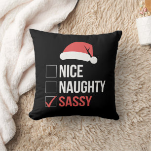 Coussin Jolie liste de Noël coquine et impertinente 