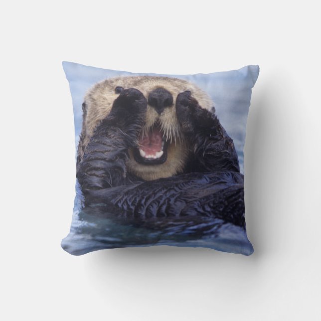 Coussin Jolie loutre de mer | Alaska, États-Unis (Recto)