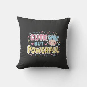 Coussin Jolie mais puissante, esthétique de fille kawaii
