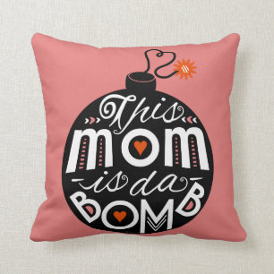 Coussin Jolie Maman da Bomb Typographie moderne Fête des m