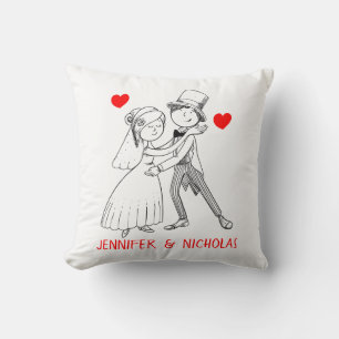 Coussin Jolie mariée, marié, mariage, douche de mariage, f