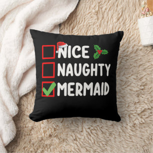Coussin Jolie Méchante Liste de Noël de Sirène Familiale F