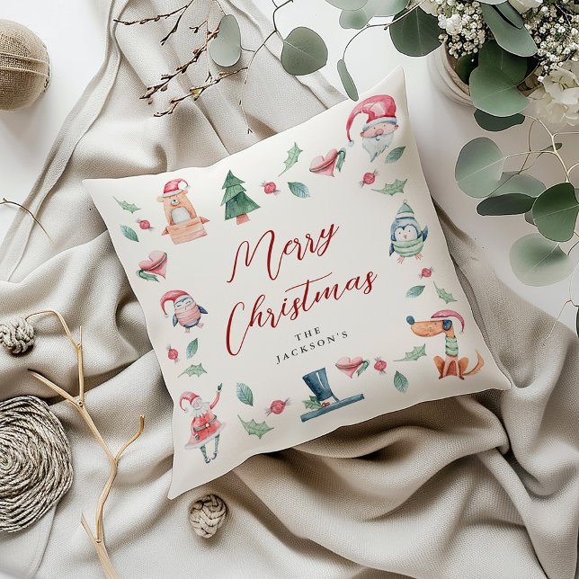 Coussin Jolie Noël Enfants Vacances (Créateur téléchargé)