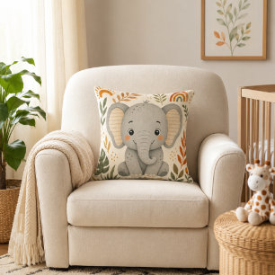 Coussin Jolie nurserie éléphant Boho Safari