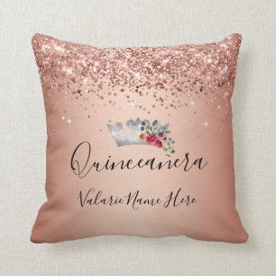 Coussin Jolie Parties scintillant rose Quinceañera Jeu d'o