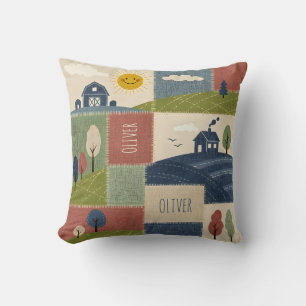 Coussin Jolie patchwork de ferme rustique de campagne