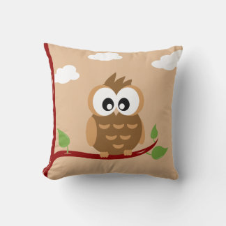 Coussin Jolie Petite Chouette Oiseau