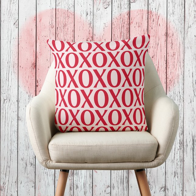 Coussin Jolie Saint-Valentin XOXO Rouge Et Rose (Créateur téléchargé)