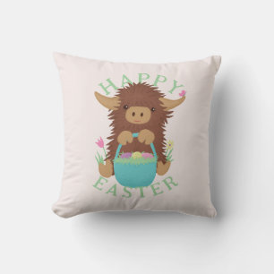 Coussin Jolie, shaggy Vache Highland conception panier de