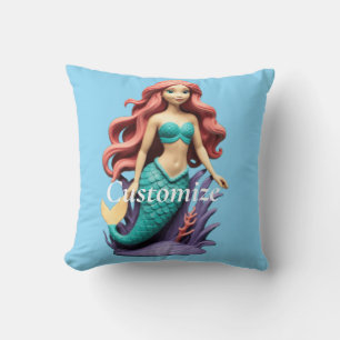 Coussin Jolie sirène rousse Thunder_Cove